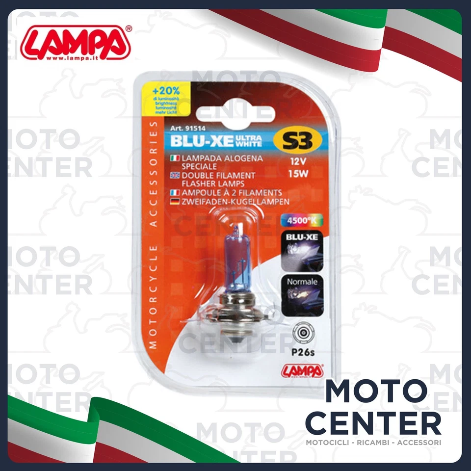 LAMPADA A SCODELLINO ALOGENA BLU-XE LAMPA - S3 - 12 V. - 15W - P26S - Immagine 1 di 1