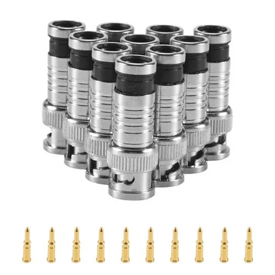 10 pz Connettore a compressione BNC per telecamere CCTV cavo coassiale RG59 S9W94746 - Immagine 1 di 4