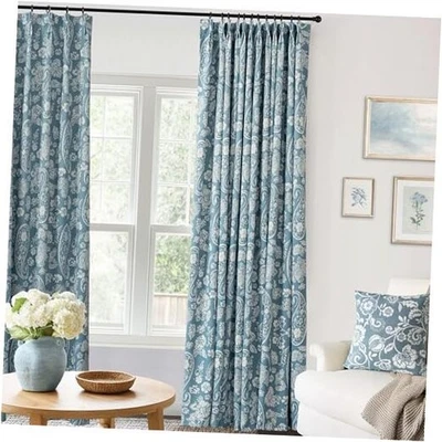 Azul Claro y Blanco Blackout 36"W x 84"L (Pack de 2) Azul Polvoriento Foto 1 de 4