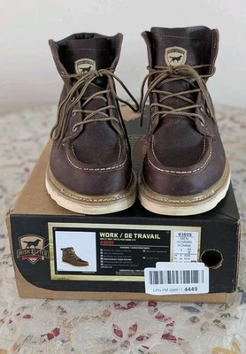 Irish Setter 83605 Ashby Boots Mens Size 8.5 Brown 6 Inch Moc Toe Wedge Work EH - Image 1 of 4