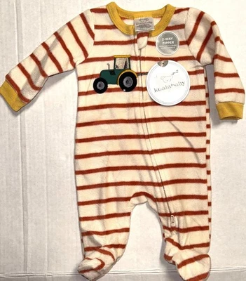 KOALA BABY fleece sleeper cream/brown FALL TRACTER motif size NEWBORN - Image 1 of 2