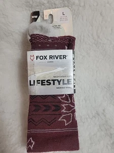 Fox River Lifestyle MITTELSCHWERE CREW-SOCKEN Größe Large Merinowolle Fair Isle  - Bild 1 von 5