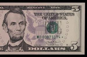 $5 2013 GEM CU Star Federal Reserve Note MD00073174* SINGLE RUN ISSUE 320K print - Picture 1 of 3