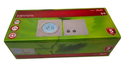 Danfoss RET2001RF + RX1-S V2 RF Digital Room Thermostat & Receiver 087N6477 BNIB - Image 1 of 4