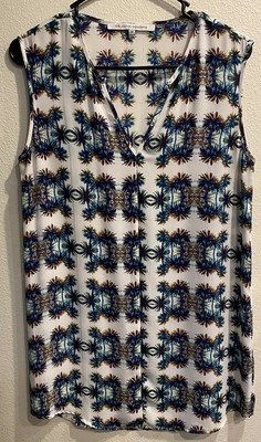 Blusa Plisada Collective Concepts Talla M Semi Transparente Multicolor Tema Geométrico Foto 1 de 4