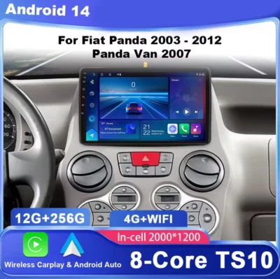 Autoradio 9" Android 13 per Fiat Panda 2003–2012 | CarPlay, GPS, Wi-Fi, 32GB - Immagine 1 di 4