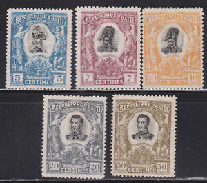 Haiti 5 stamps - Centennary of freedom 1904 MH