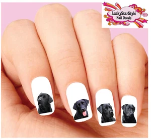 Waterslide Hund Nagel Aufkleber 20er Set - schwarz Labrador Retriever sortiert - Bild 1 von 1
