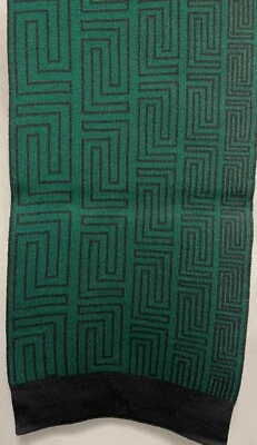 Versace шерсти акриловый зеленый/черный шарф 26 x 180 стиль #SCB1MLA7985 0004 новый - Изображение 1 из 4
