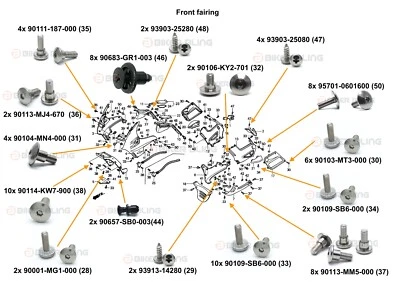Pernos de carenado delantero de cabeza grande de acero inoxidable de cabeza grande Honda ST1100 1990-1995 Foto 1 de 4
