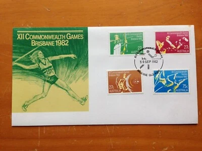 1982 AUSTRALIA COMMONWEALTH GAMES FDC FULL SET BY APO TABLE TENNIS CANCEL - image 1 of 2