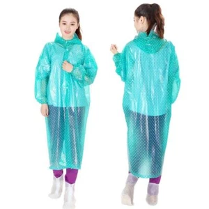 PVC Men's Rain Gear Drawstring Women's Non Disposable Rainwear Adults - Picture 1 of 12