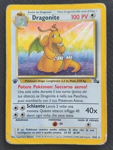 Pokémon Dragonite Prima Edizione Fossil 4/62 Rara Holo Old Wotc - Foto 1 di 6