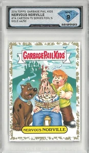 2016 Garbage Pail Kids NERVOUS NORVILLE #7A Gold /50 Scooby Doo 💎 DSG 9 Mint - Picture 1 of 2