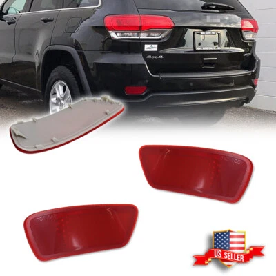 2PCS Red Lens Rear Bumper Reflectors For 11-20 Jeep Grand Cherokee WK2, Compass - Image 1 of 4