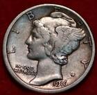 1916-S San Francisco Mint Silver Mercury Dime