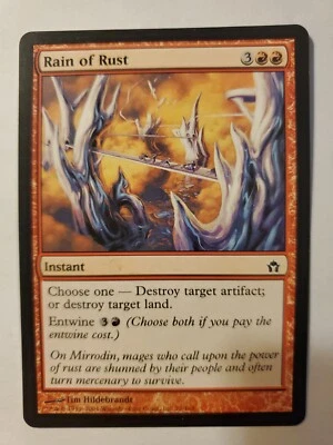 MTG Magic The Gathering Card Rain of Rust Instant Red Fifth Dawn 2004 - Image 1 of 2