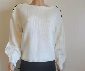 Womens Knit Long Sleeve Pullover Solid Sweater Jumper Casual Warm Tops FREE SHIP - Picture 1 of 7
