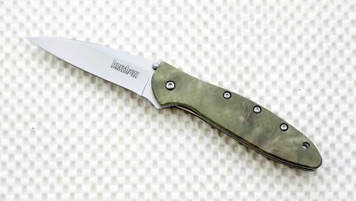 1660CAMO Kershaw Leek Pocket Knife plain Blade Flag Logo Camo NEW Blem assisted
