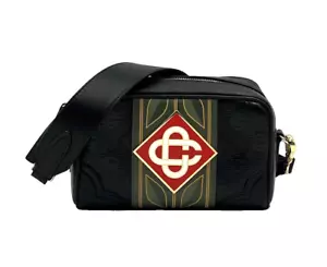 CASABLANCA Black Monogram Leather Shoulder Bag - Picture 1 of 7