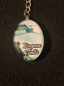 Llavero con forma ovalada recuerdo imagen vidrio transparente de las Cataratas del Niágara - Imagen 1 de 7