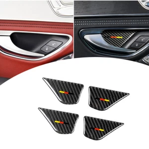 Auto Carbon Fiber Interior Door Handle Bowl Cover Trim Fit For Benz C Class W205 - Bild 1 von 1