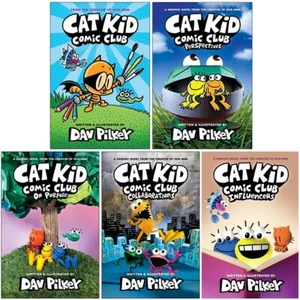 Cat Kid Comic Club Series 5 Books Collection Set by Dav Pilkey Influencers HB - Picture 1 of 1