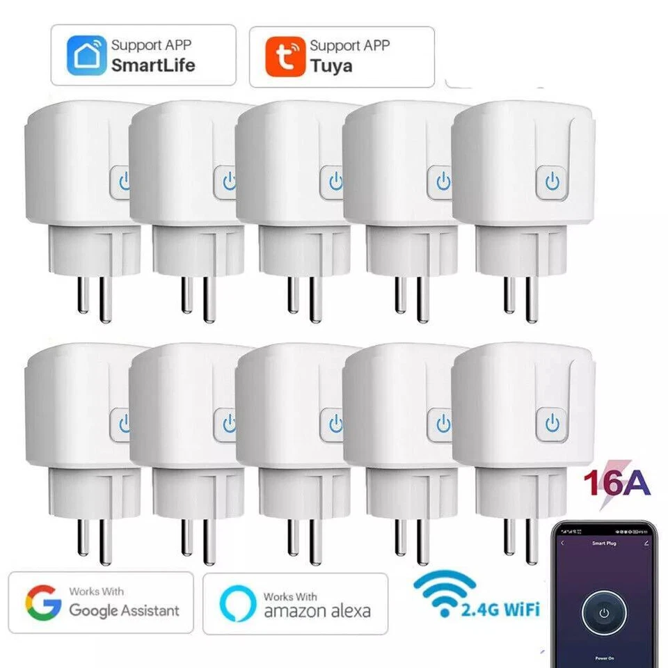 Smart Life Steckdose 16A WIFI WLAN Home Socket Fernbedienung Timer Alexa Google - Bild 1 von 4
