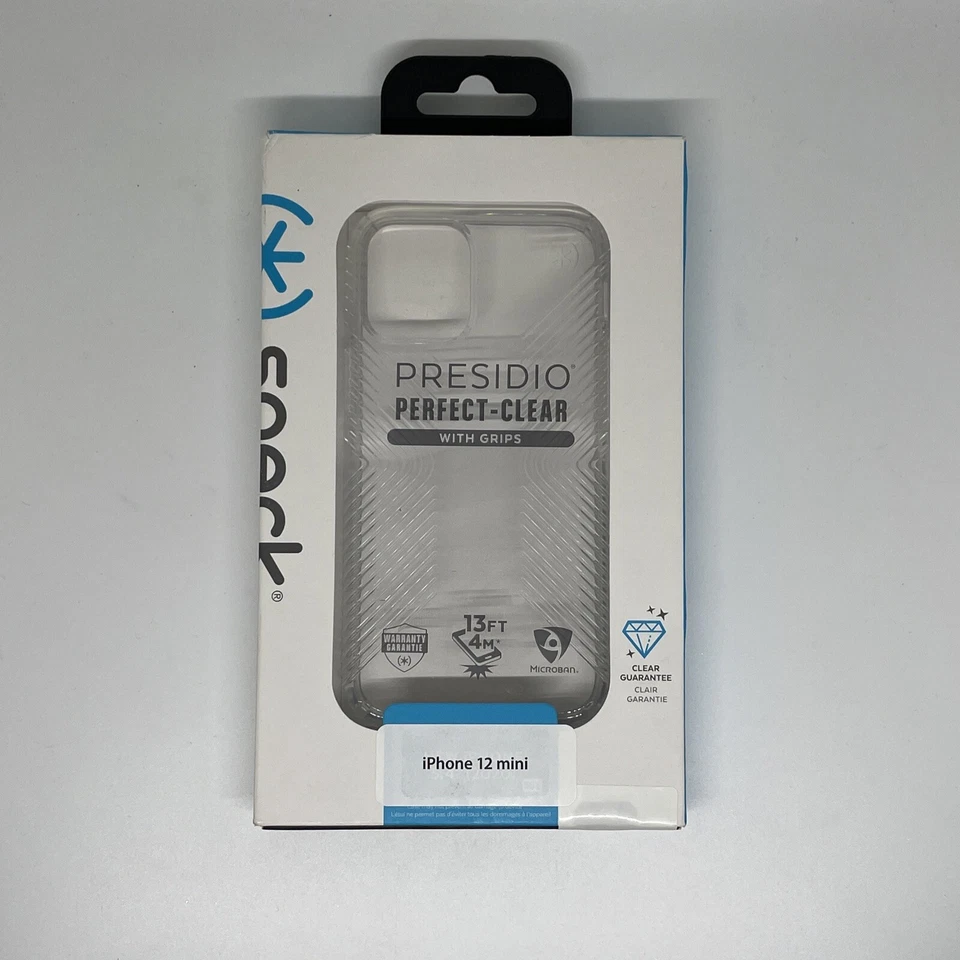 Funda de teléfono Speck Presidio perfecta transparente con empuñaduras para nuevo iPhone 5.4 2020 Foto 1 de 2