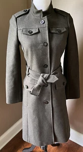 Rare Vintage Banana Republic Travel Safari Wool Military Overcoat Surplus XS - Picture 1 of 11