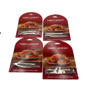 Turkey Lacer Kit 6 Lacing Pins And Butchers Twine Lot Of 4 - Picture 1 of 8