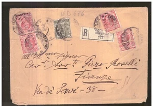 Busta Italia REGNO Tariffa Raccomandata 95 c. floreale 1919 WD676 - Foto 1 di 1