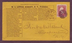 NY FANCY CANCEL Ties GRILLED ISSUE to PUBLISHER'S ADVERTISING Cover - A GEM !! - Picture 1 of 2