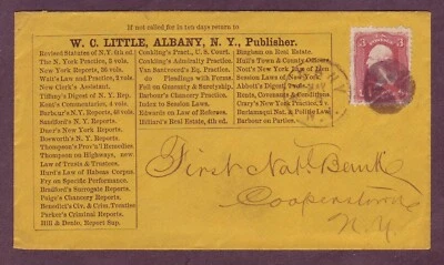 NY FANCY CANCEL Ties GRILLED ISSUE to PUBLISHER'S ADVERTISING Cover - A GEM !! - Image 1 of 2