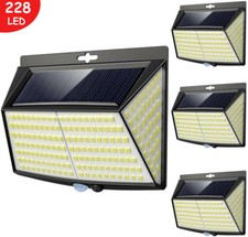 4 Pack 228 Led Solar Wall Light Motion Sensor Light Outdoor Security Garden Lamp