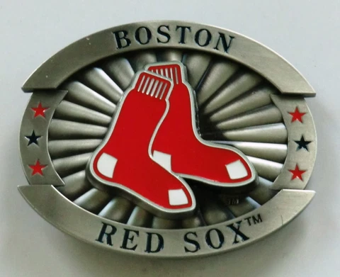 Boston Red Sox Over-sized 4" Pewter Metal Belt Buckle MLB Licensed Cover