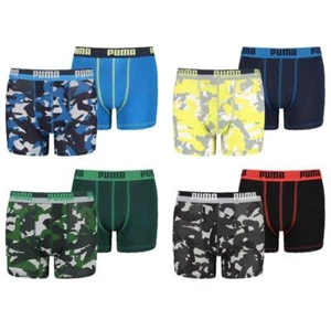 Puma 2 Pack Boys Camo Boxer Short Boys Kids Cotton Stretch 122/128 NEW - Picture 1 of 2