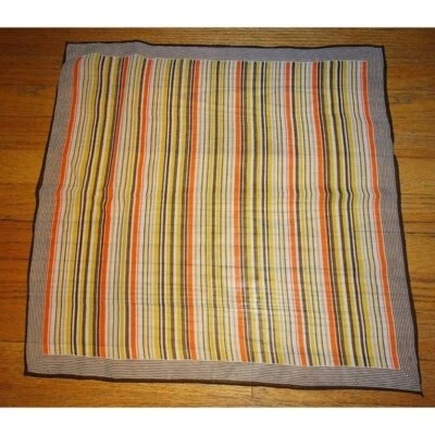 Bufanda de nailon vintage naranja marrón y amarillo a rayas años 70 pinup retro rockabilly Foto 1 de 4