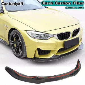 Carbon Frontlippe Front Spoiler Lippe Passt für BMW M4 F82 F83 F80 M3 2014-2019 - Picture 1 of 11