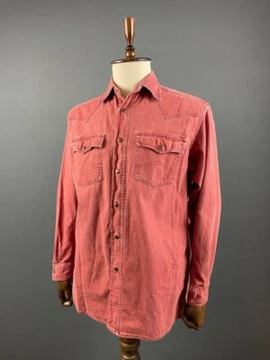 Marlboro Classics Snap Button Up Shirt Size M Red - Image 1 of 4