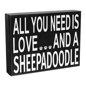 JennyGems Sheepadoodle Sign, Love and a Sheepadoodle, Sheepadoodle Dog Decor - Imagen 1 de 8