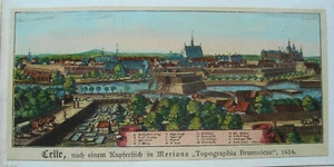 Celle Niedersachsen alte wunderschöner kolorierter Holzstich nach Merian 1889 - Bild 1 von 1