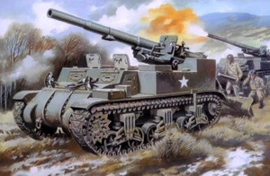 Unimodel 211 - 1/72 M12 U.S. 155mm Self-Proppeled Gun UM 211 Plastic Model Kit - Picture 1 of 6