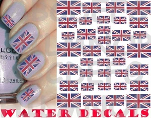 WATER DECALS BANDIERA UNION JACK FLAG INGLESE UNGHIE NAIL ART STICKERS ADESIVI - Picture 1 of 2
