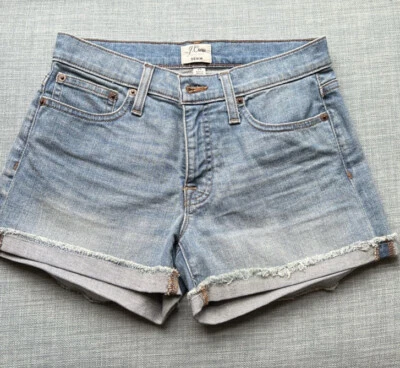 Novo com etiquetas feminino J. Shorts jeans Crew lavagem leve cintura média em lavagem Bleecker - Tamanho 25 - Imagem 1 de 4