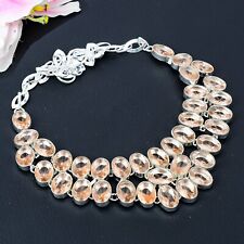 Morganite Gemstone Necklace 925 Sterling Silver Handmade Jewelry Necklace 18"