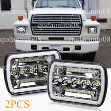 2x 7X6 5x7 LED Headlights Hi/Lo DRL Fit Ford F600 F700 F800 Ft800 Dump Truck C12