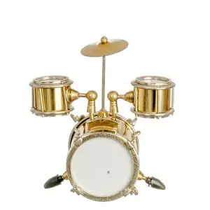Dollhouse Drum Kit Set Small Gold Miniature Music Room School Instrument 1:12 - Picture 1 of 8