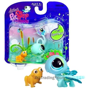 Jahr 2008 Littlest Pet Shop LPS Einzelpackung Sportlichste - DRAGONFLY #715 mit Frosch - Bild 1 von 1
