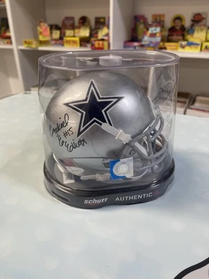 Mini casco de fútbol americano Schurr firmado por Ezekiel Elliott Dallas Cowboys Foto 1 de 4